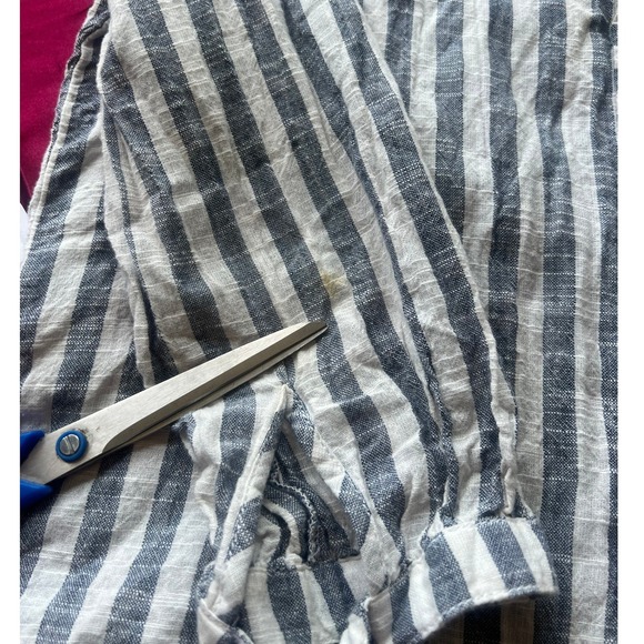 Abercrombie Fitch Women's Striped Button Up Shirt Blue White Cotton Size M - Picture 6 of 6